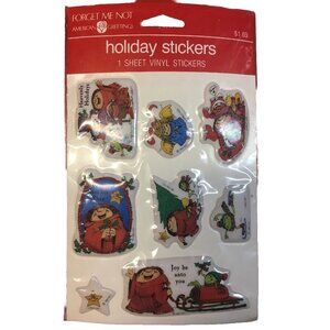 Sherman On The Mount Vinyl Vintage Puffy Stickers 1984 AGC Forget Me Not Holiday